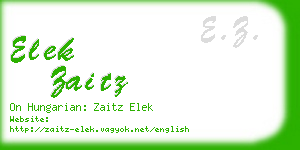 elek zaitz business card